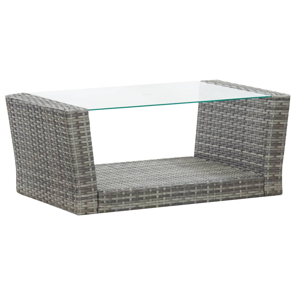 Set Divani da Giardino 4 pz con Cuscini in Polyrattan Grigio | homemem39