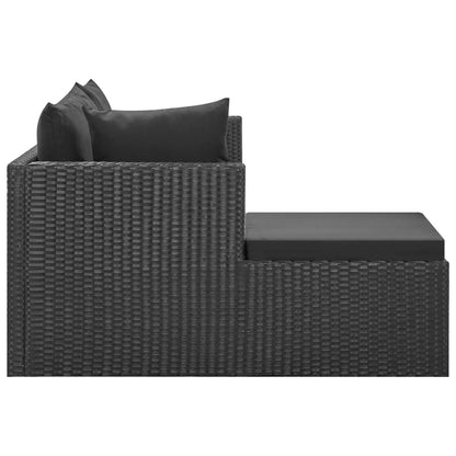 Set Divani da Giardino 4 pz Nero con Cuscini in Polyrattan | homemem39