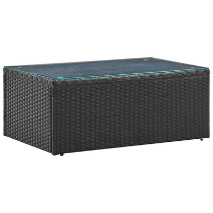 Set Divani da Giardino 4 pz Nero con Cuscini in Polyrattan | homemem39