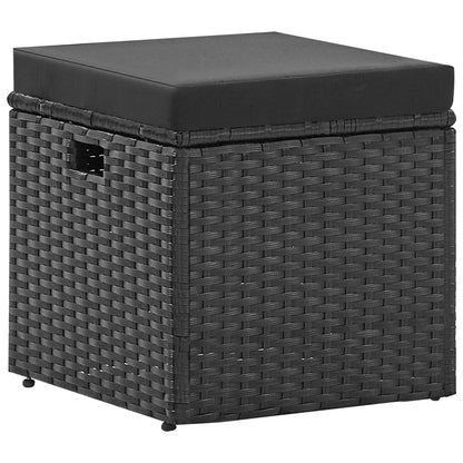 Set Divani da Giardino 4 pz Nero con Cuscini in Polyrattan | homemem39