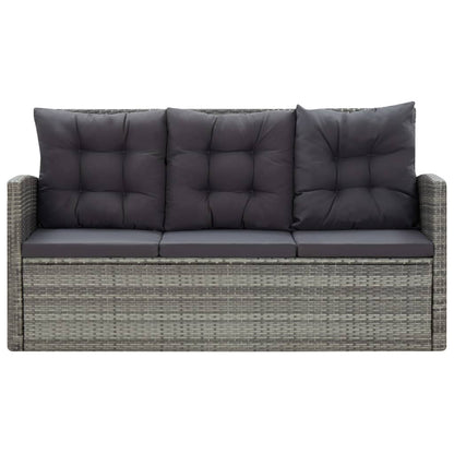 Set da Pranzo da Giardino 5 pz con Cuscini in Polyrattan Grigio - homemem39