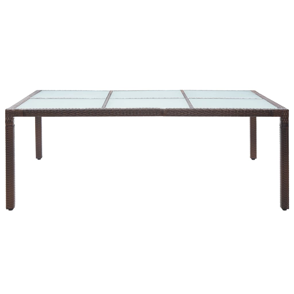 Tavolo da Pranzo da Giardino Marrone 200x150x74cm in Polyrattan | homemem39