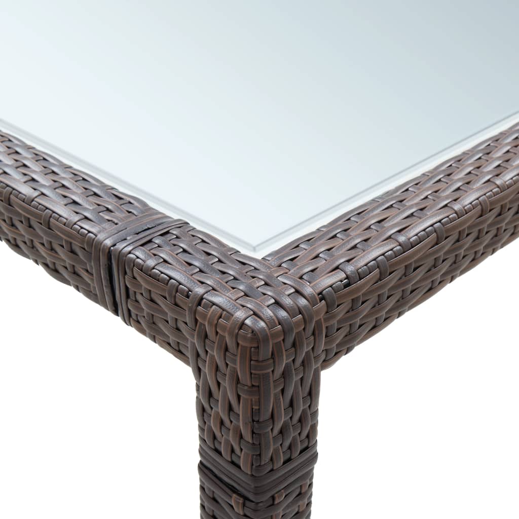 Tavolo da Pranzo da Giardino Marrone 200x150x74cm in Polyrattan | homemem39