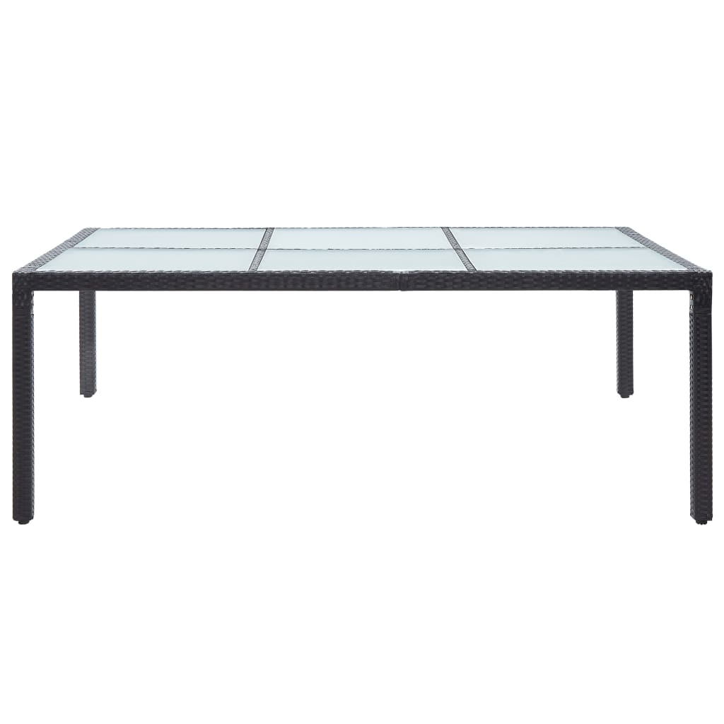 Tavolo da Pranzo da Giardino Nero 200x150x74 cm in Polyrattan | homemem39