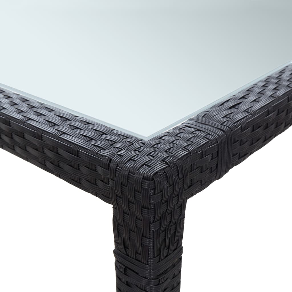 Tavolo da Pranzo da Giardino Nero 200x150x74 cm in Polyrattan | homemem39