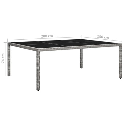 Tavolo da Pranzo da Giardino Grigio 200x150x74 cm in Polyrattan | homemem39