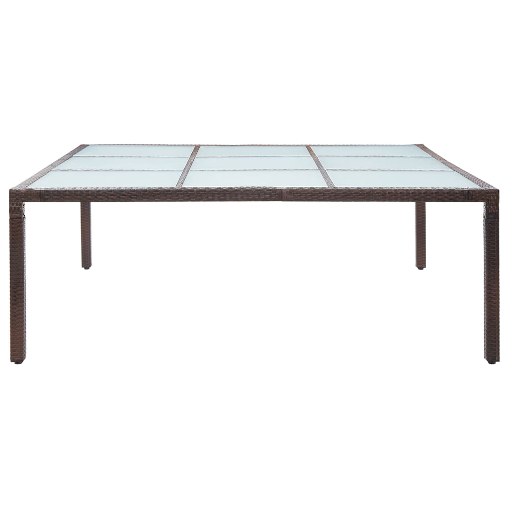 Tavolo da Giardino Marrone 200x200x74 cm in Polyrattan | homemem39