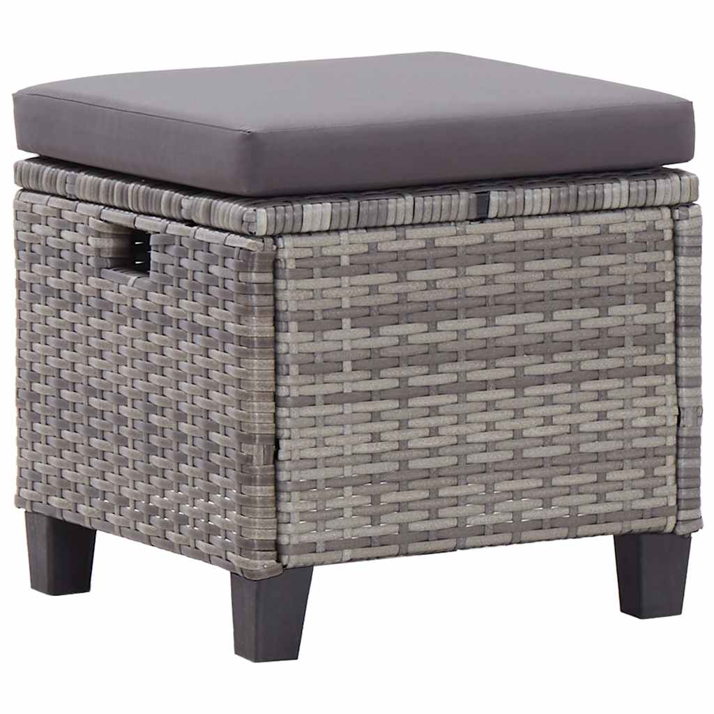 Set Divani da Giardino 6 pz con Cuscini Polyrattan Grigio Scuro - homemem39