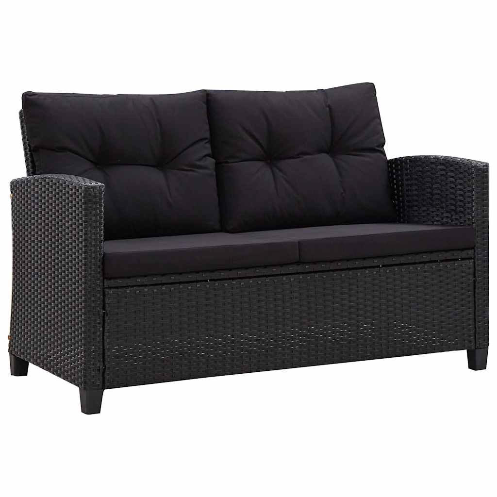 Set Divani da Giardino 6 pz con Cuscini in Polyrattan Nero - homemem39