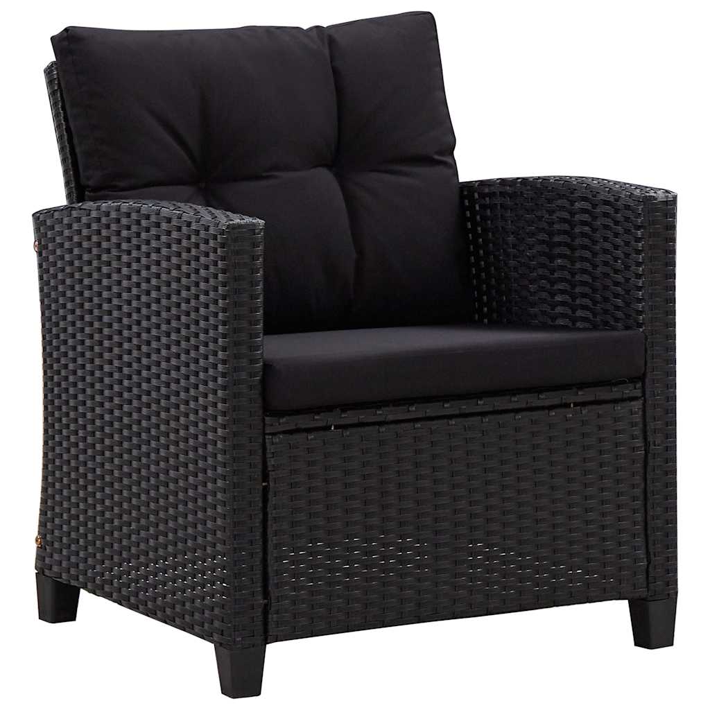 Set Divani da Giardino 6 pz con Cuscini in Polyrattan Nero - homemem39