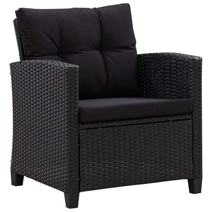 Set Divani da Giardino 6 pz con Cuscini in Polyrattan Nero - homemem39