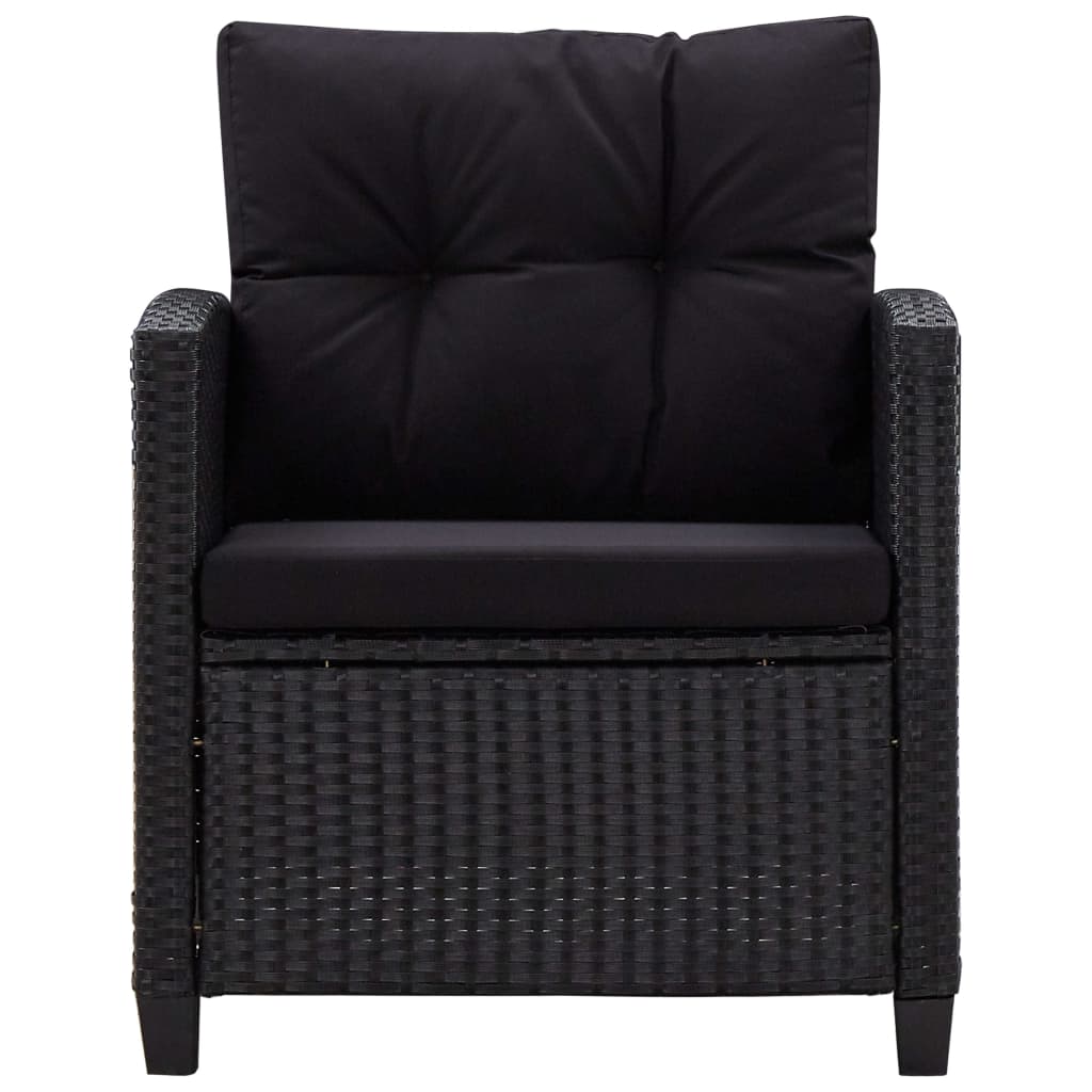 Set Divani da Giardino 6 pz con Cuscini in Polyrattan Nero - homemem39