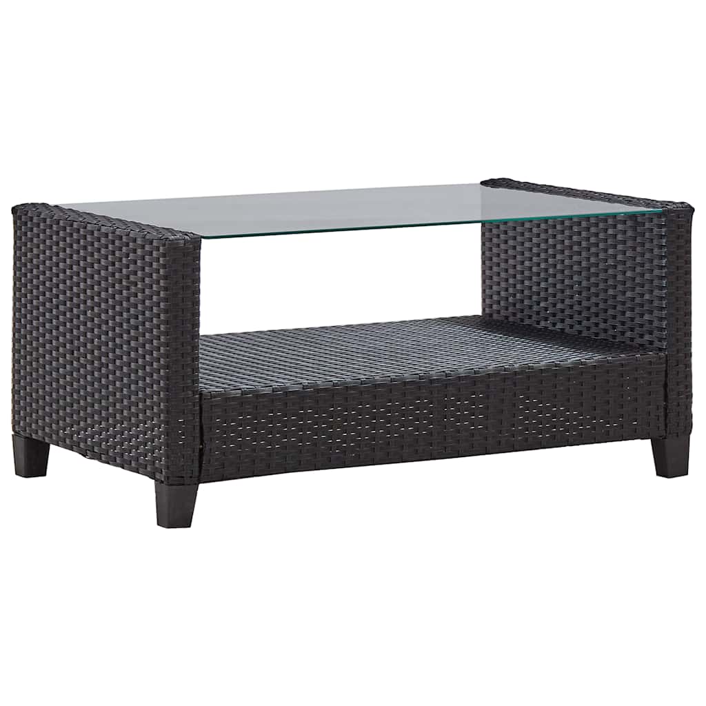 Set Divani da Giardino 6 pz con Cuscini in Polyrattan Nero - homemem39