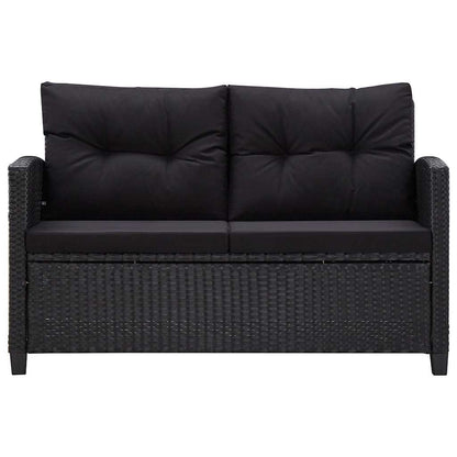 Set Divani da Giardino 6 pz con Cuscini in Polyrattan Nero - homemem39