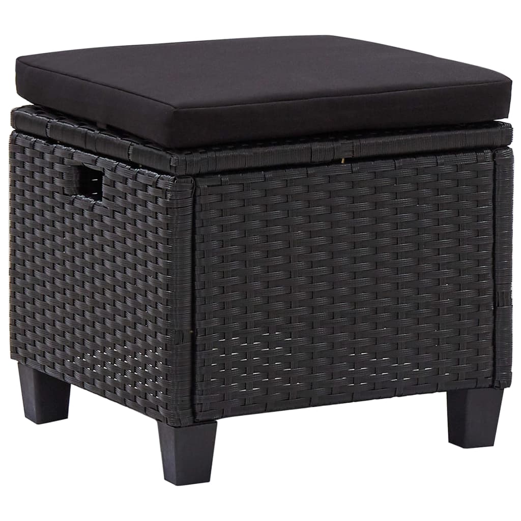 Set Divani da Giardino 6 pz con Cuscini in Polyrattan Nero - homemem39