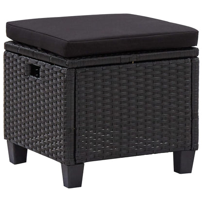 Set Divani da Giardino 6 pz con Cuscini in Polyrattan Nero - homemem39