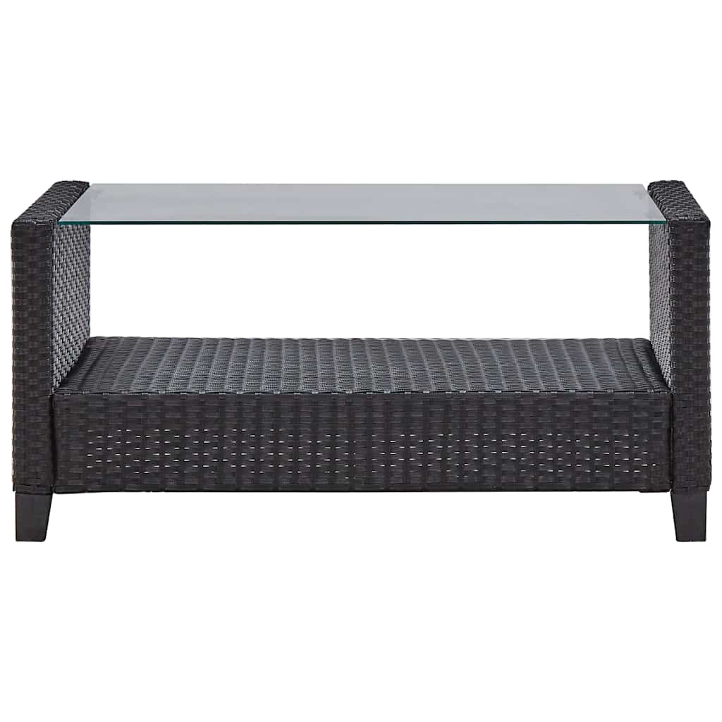 Set Divani da Giardino 6 pz con Cuscini in Polyrattan Nero - homemem39
