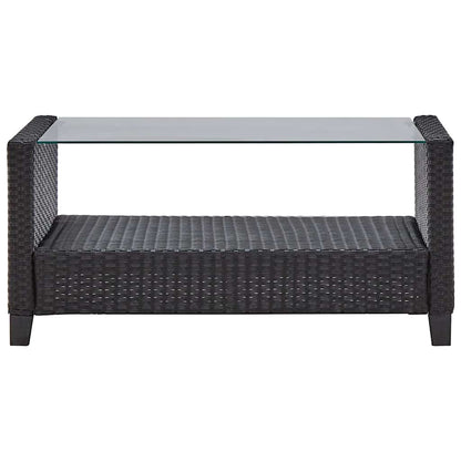 Set Divani da Giardino 6 pz con Cuscini in Polyrattan Nero - homemem39