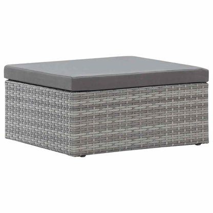 Lettino da Giardino con Tettuccio in Polyrattan Grigio Mélange