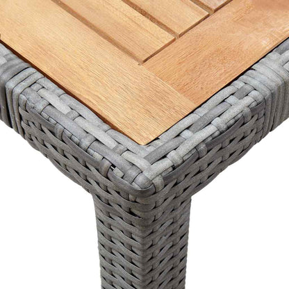 Set da Pranzo da Giardino 5 pz con Cuscini in Polyrattan Grigio