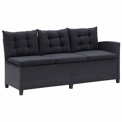 Set di mobili da esterno Nero polyrattan