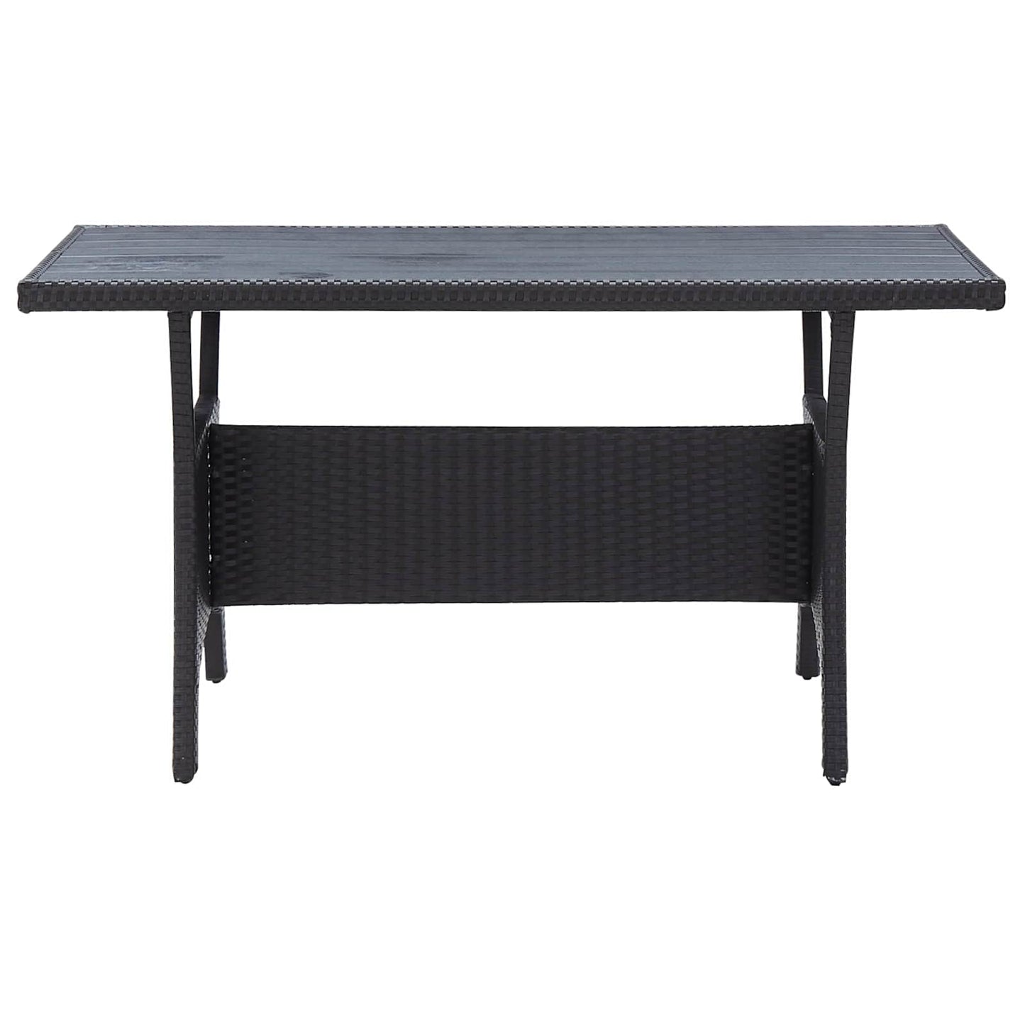 Set di mobili da esterno Nero polyrattan