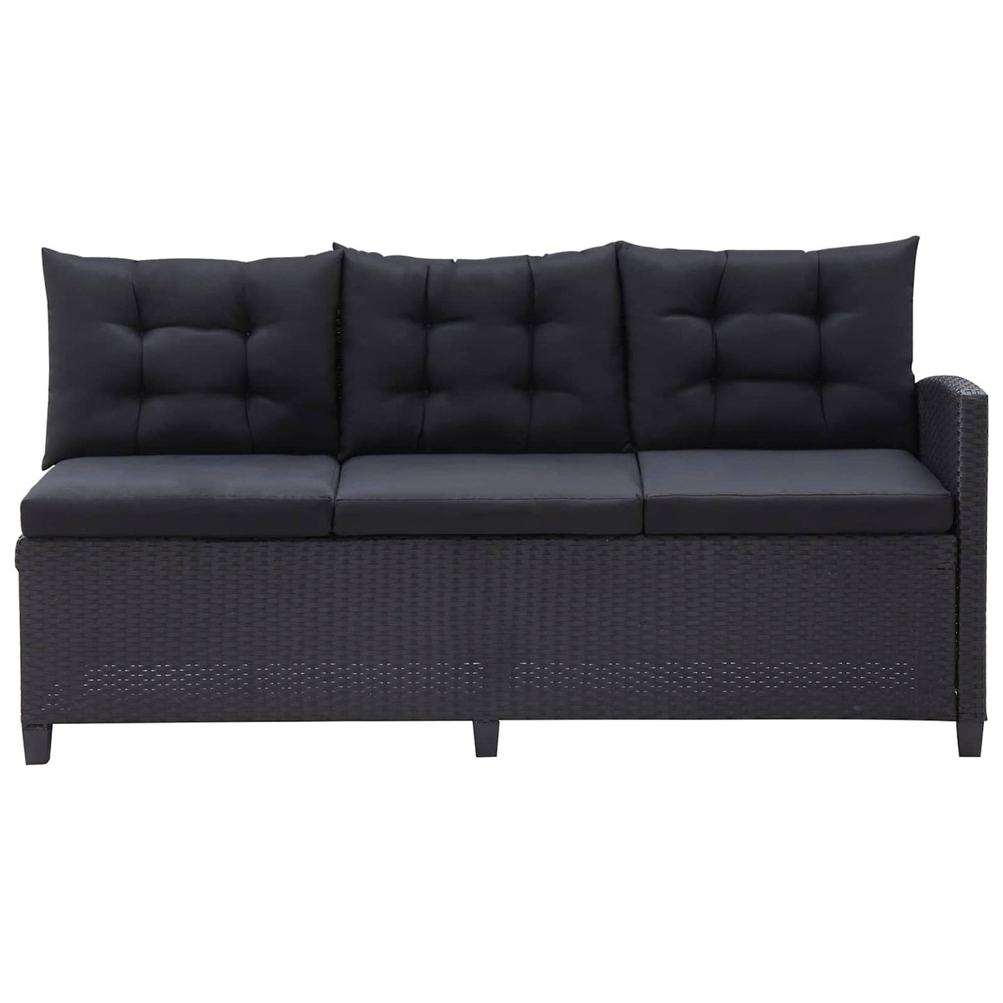 Set di mobili da esterno Nero polyrattan