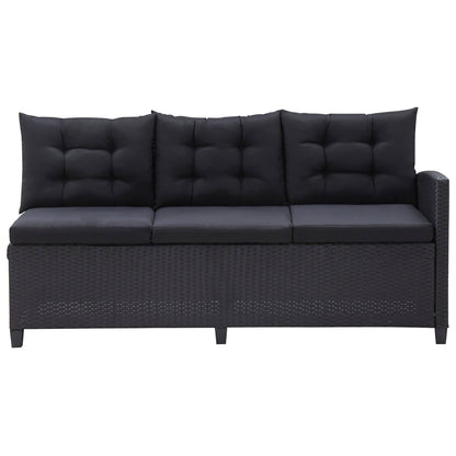 Set di mobili da esterno Nero polyrattan