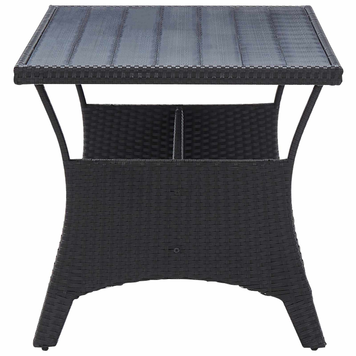 Set di mobili da esterno Nero polyrattan