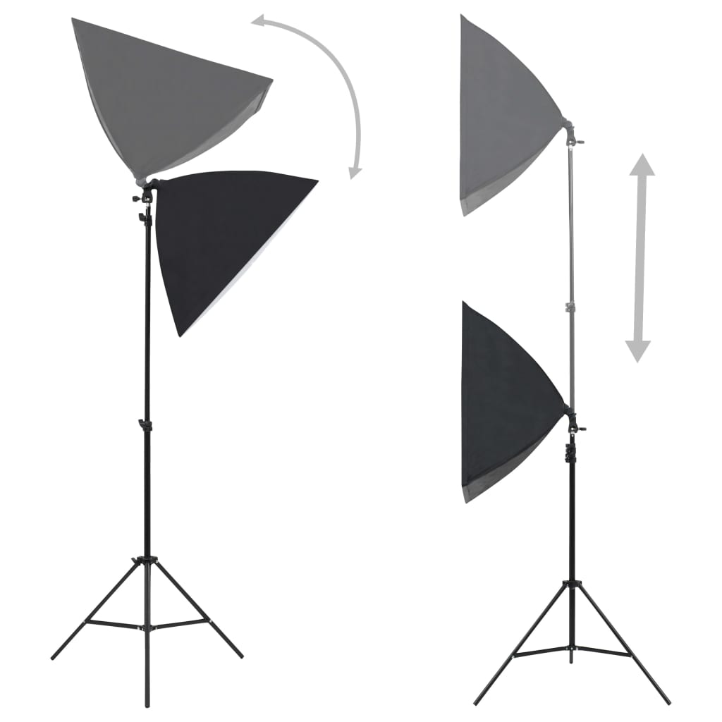 Kit per Studio Fotografico con Luce Softbox e Fondali - homemem39
