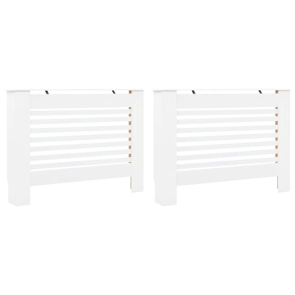 Coperture per Radiatori 2 pz Bianche 112x19x81,5 cm in MDF
