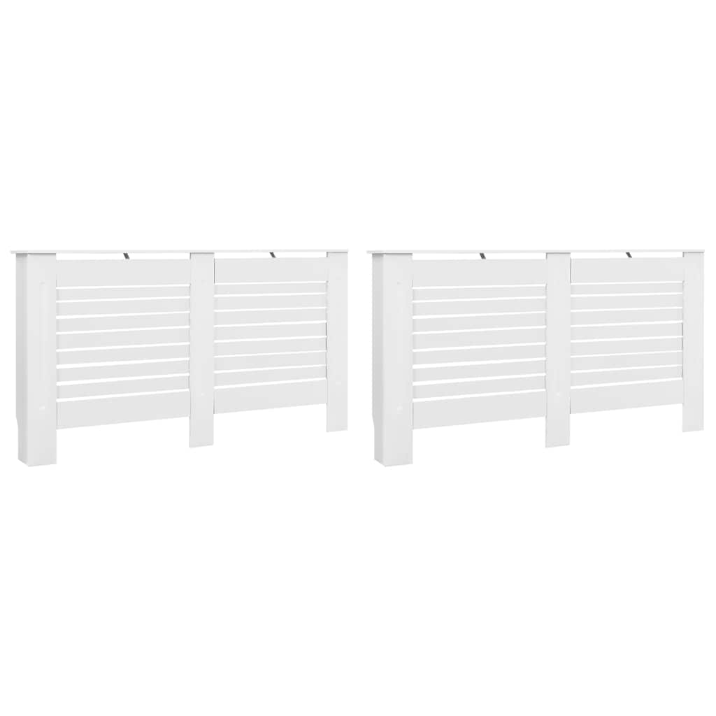 Coperture per Radiatori 2 pz Bianche 152x19x81,5 cm in MDF