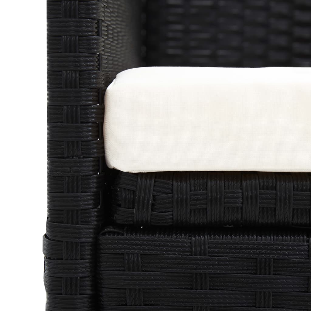 Divano da Giardino con Tettoia in Polyrattan Nero | homemem39