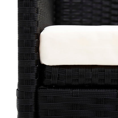 Divano da Giardino con Tettoia in Polyrattan Nero | homemem39