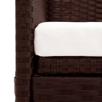 Divano da Giardino con Tettoia in Polyrattan Marrone | homemem39