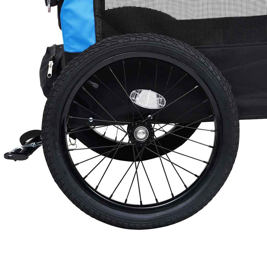 Rimorchio da Bici per Animali Carrello Jogging 2in1 Blu e Nero - homemem39