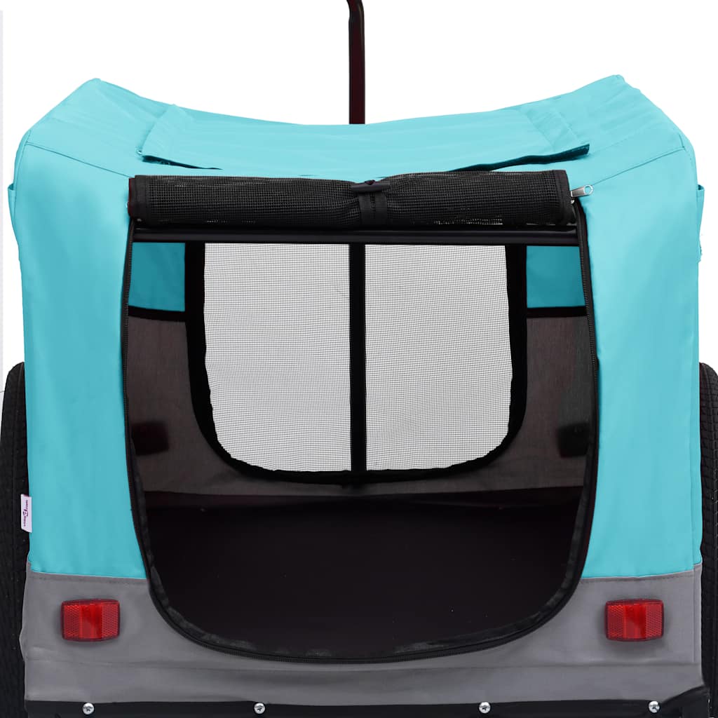 Rimorchio Bici per Animali Carrello Jogging 2in1 Blu e Grigio - homemem39