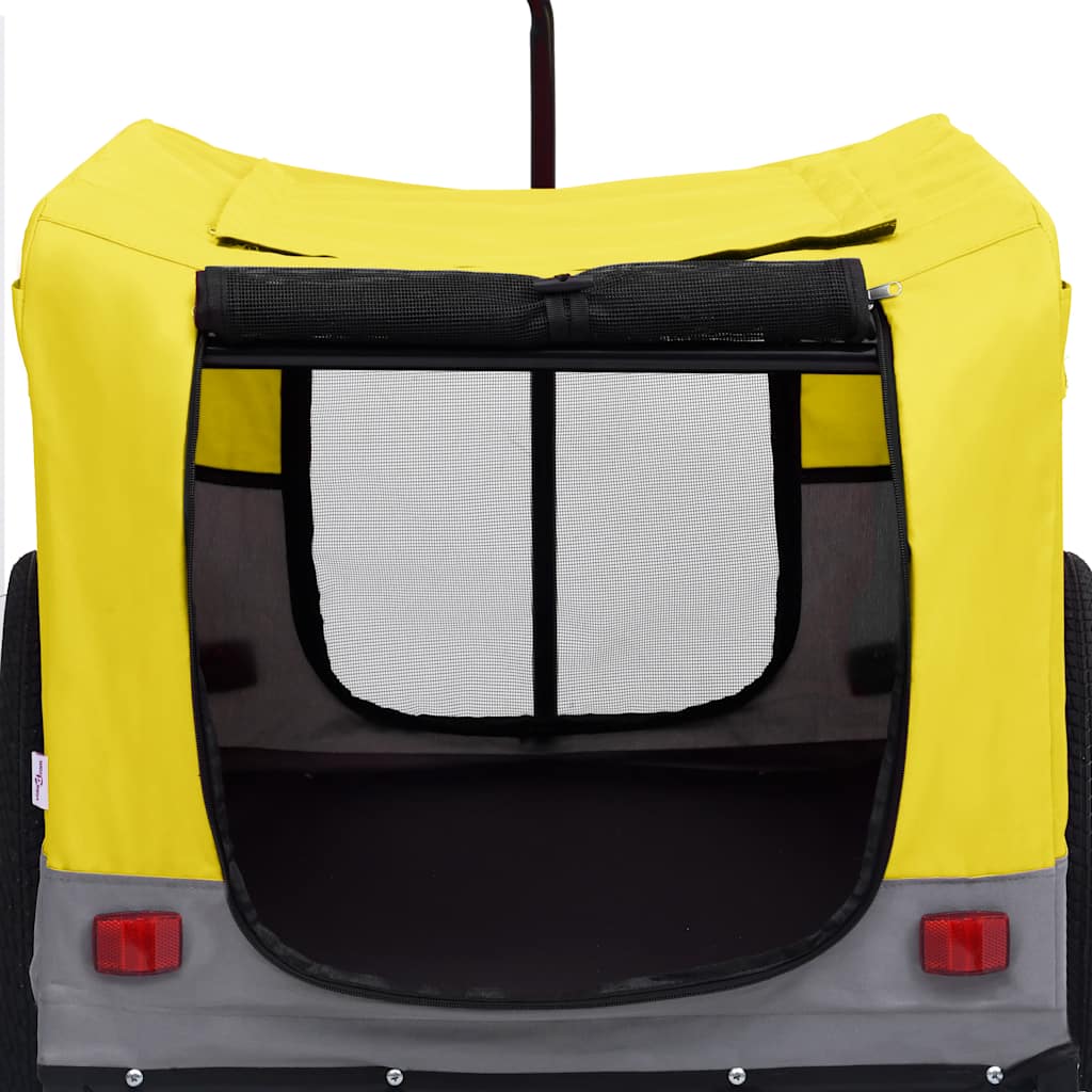 Rimorchio Bici Animali Carrello Jogging 2in1 Giallo e Grigio - homemem39