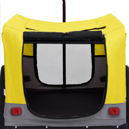 Rimorchio Bici Animali Carrello Jogging 2in1 Giallo e Grigio - homemem39