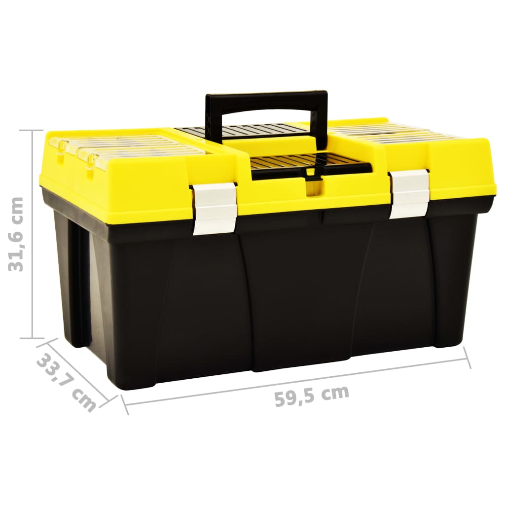 Cassetta degli Attrezzi in Plastica 595x337x316 mm Gialla | homemem39