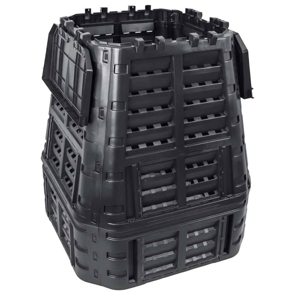 Compostiera da Giardino Nera 93,3x93,3x113 cm 740 L - homemem39