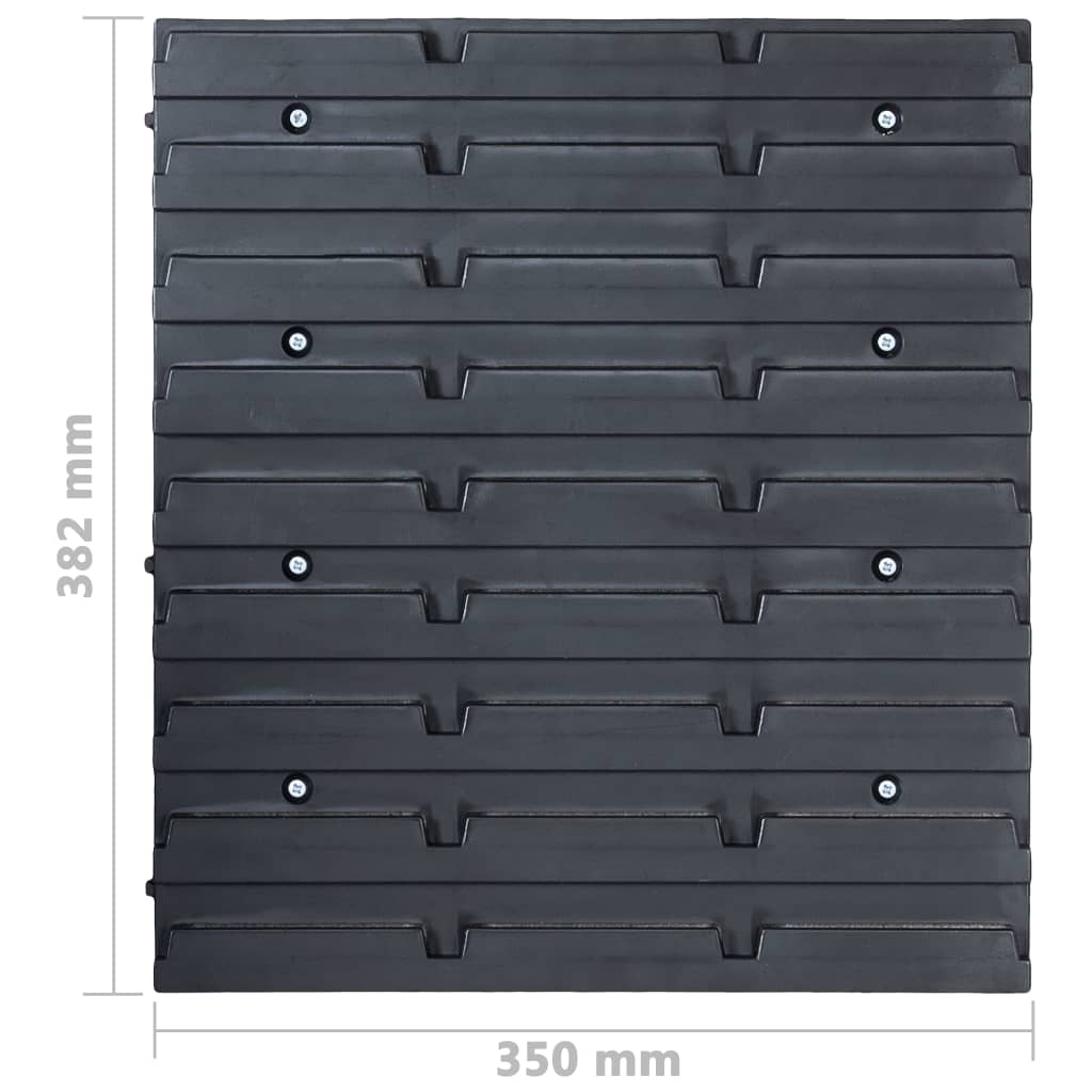 Kit Contenitori 29 pz con Pannelli a Parete Rosso e Nero | homemem39