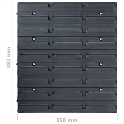 Kit Contenitori 29 pz con Pannelli a Parete Rosso e Nero | homemem39