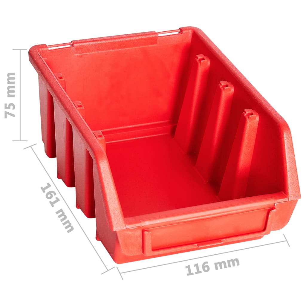 Kit Contenitori 29 pz con Pannelli a Parete Rosso e Nero | homemem39