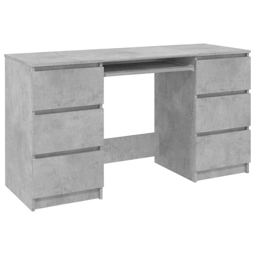 Scrivania Grigio Cemento 140x50x77 cm in Legno Multistrato - homemem39