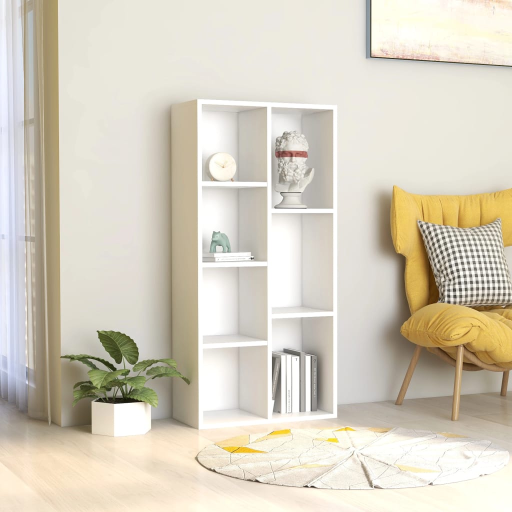 Libreria Bianca 50x25x106 cm in Legno Multistrato | homemem39