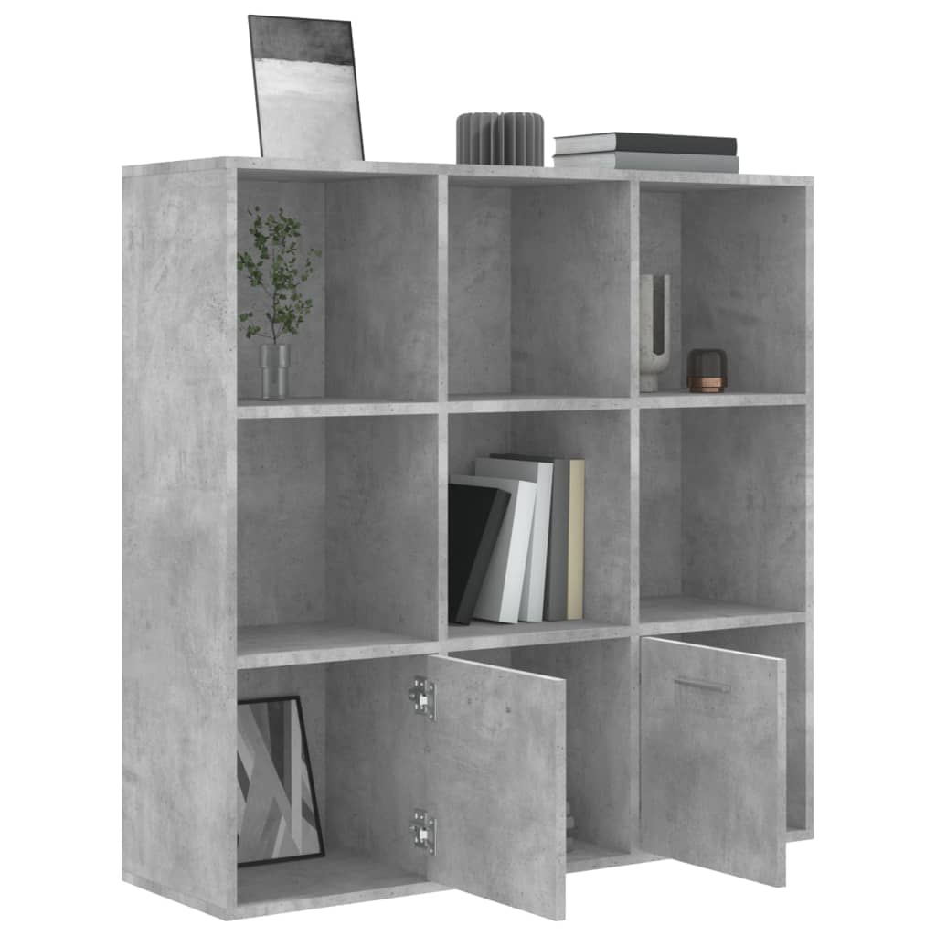 Libreria Grigio Cemento 98x30x98 cm in Legno Multistrato | homemem39