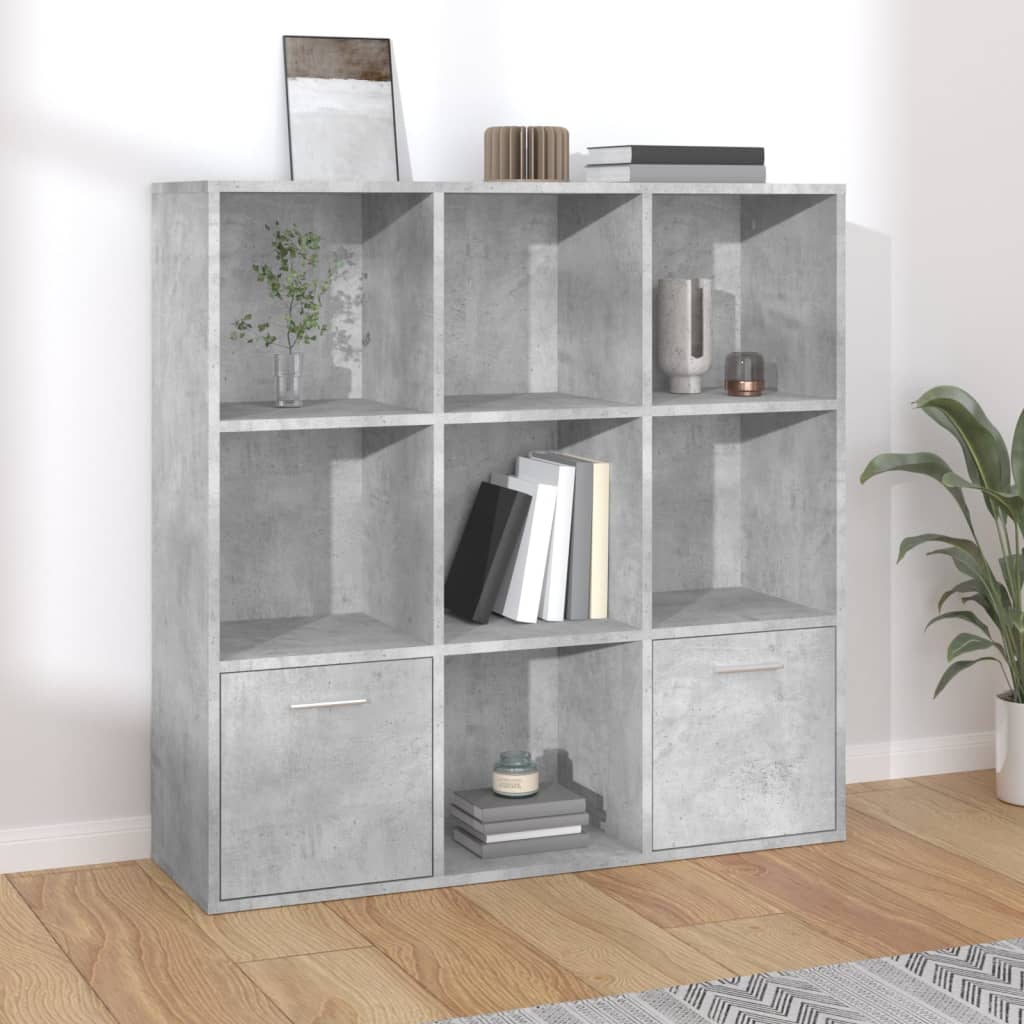Libreria Grigio Cemento 98x30x98 cm in Legno Multistrato | homemem39