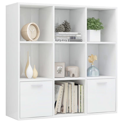 Libreria Bianco Lucido 98x30x98 cm in Legno Multistrato | homemem39