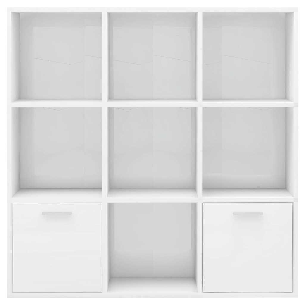 Libreria Bianco Lucido 98x30x98 cm in Legno Multistrato | homemem39